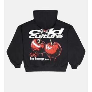 Cold Culture CHERRY HOODIE BLACK Small NWT